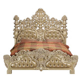 Seville Tan PU & Gold Finish Eastern King Bed Model BD00451EK By ACME Furniture